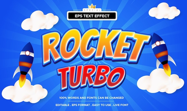 Rocket Turbo-teksteffect bewerkbaar