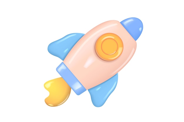 Rocket vector icometric icon 3d business start up concept produc startup sign for web site