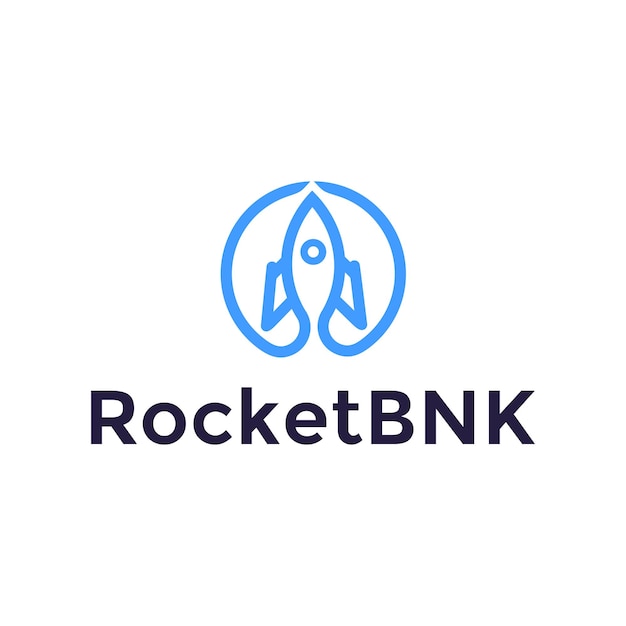 Rocket with circle logo design