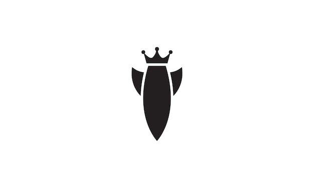 Ракета с логотипом короны векторный символ значок дизайн графическая иллюстрация