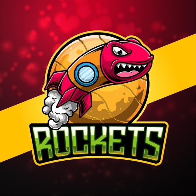 Rockets esport mascotte logo ontwerp