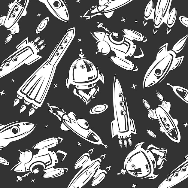 Vector rockets pattern background set collection icon rockets vector