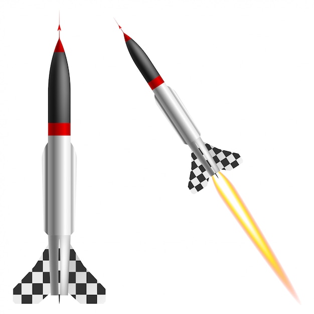 Rockets on a white background