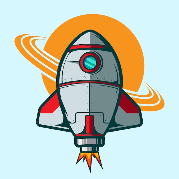 Vector rocketship illustration