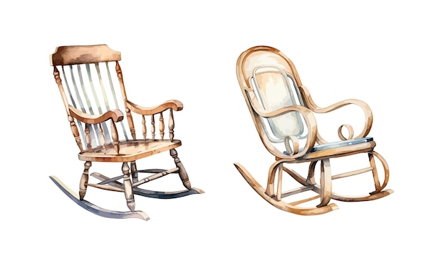 Vector rocking chair clipart isolated vector illustration