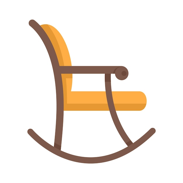 Vettore icona della sedia a dondolo illustrazione piatta dell'icona del vettore della sedia a dondolo isolata su sfondo bianco