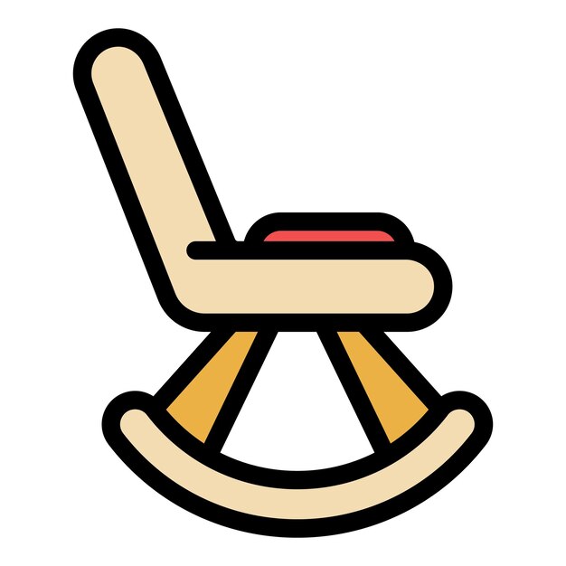 Vector rocking chair icon outline rocking chair vector icon color flat isolated