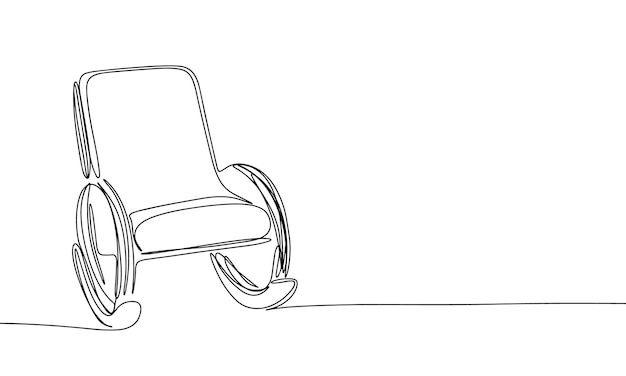 Rocking chair isolated on white background line art rocking chair one line continuous vector