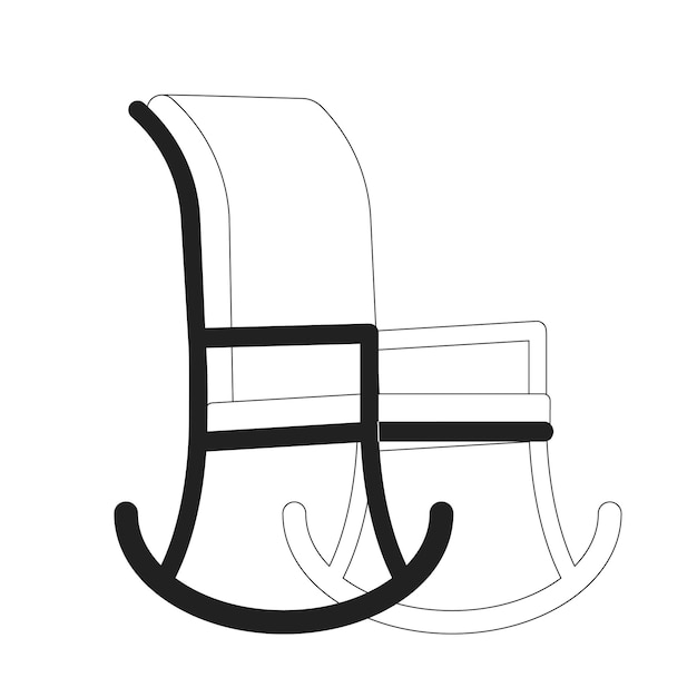Вектор Монохромный плоский векторный объект кресла-качалки