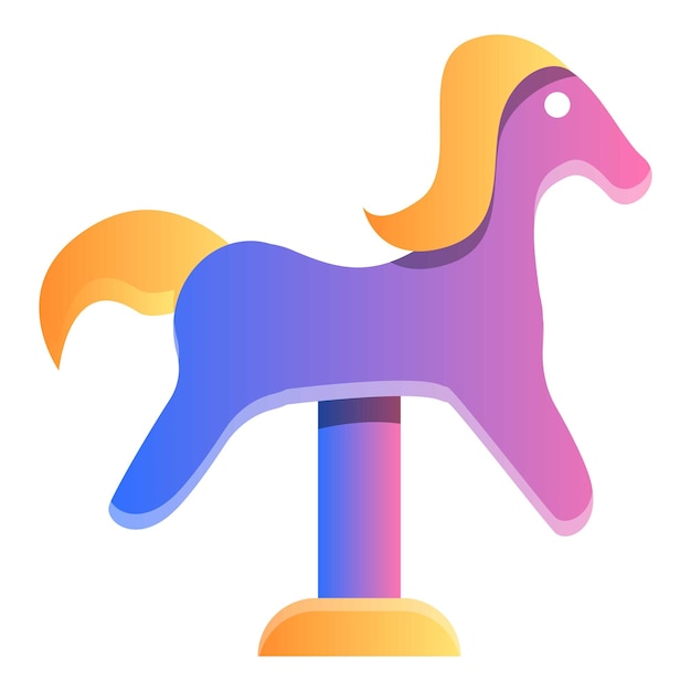 Rocking horse icon Cartoon of rocking horse vector icon for web design isolated on white background