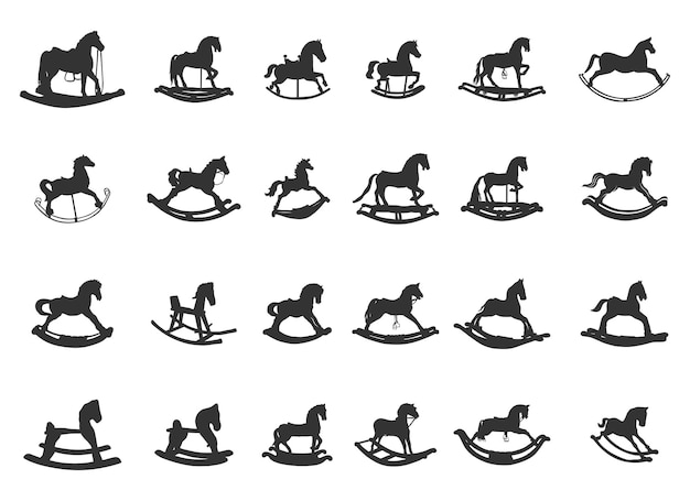 Rocking horse silhouette toy rocking horse silhouette rocking horse clip art rocking horse bundle