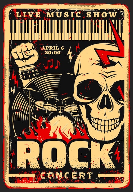 Rockmuziek festival concert vector poster