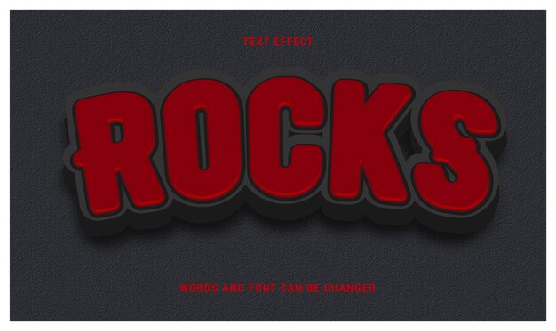 Vector rocks text effect editable eps cc