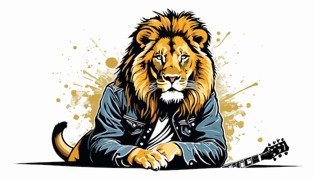 Rockstar Lion Vector met denimjas