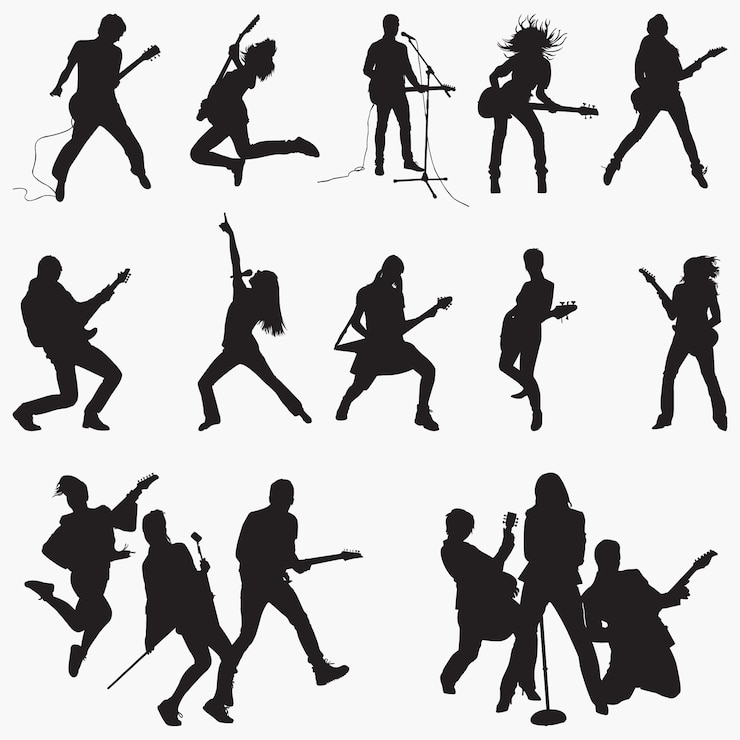 Vector rockstar silhouettes