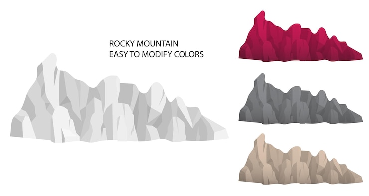 Vector rocky mountain landscape element