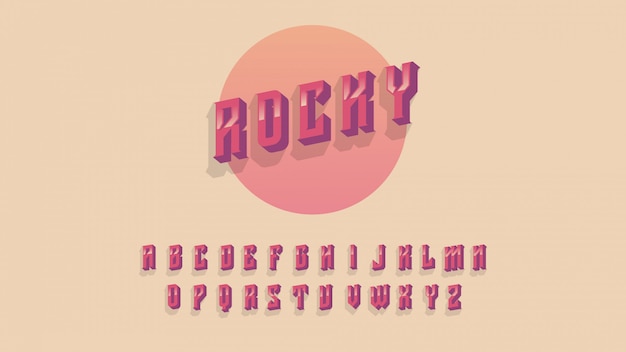 Rocky retro-lettertype