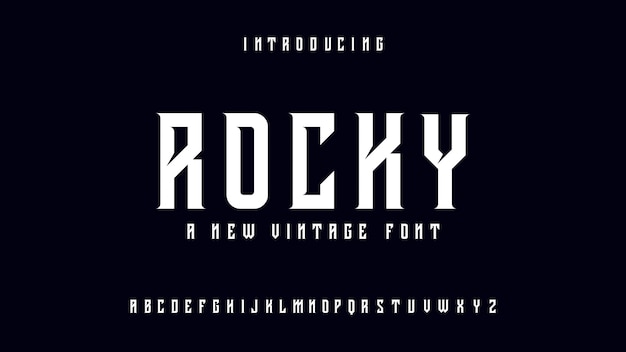 Vector rocky vintage font