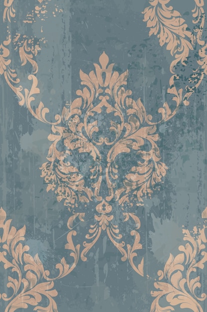 Vector rococo pattern background