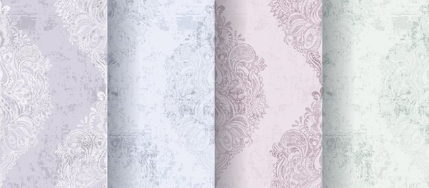 Vector rococo patterns set