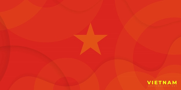 Rode achtergrond met transparant sterontwerp voor de nationale dag van vietnam of het ontwerp van de onafhankelijkheidsdag