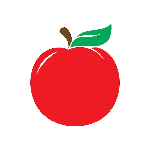 Rode appel fruit pictogram ontwerp vlakke stijl, vectorillustratie.