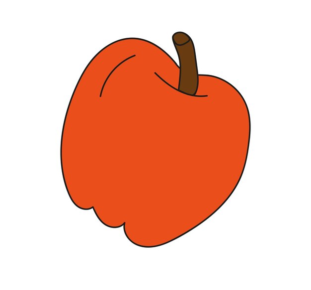 Rode appel illustratie. Fruit ontwerp vector pictogram voor web, computer, mobiel. Een appel met een tak