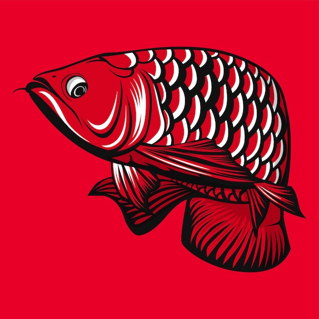 Rode Arowana Vis Illustratie