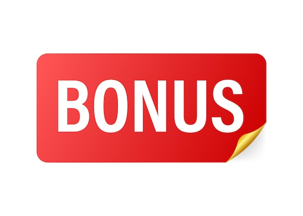 Rode banner bonus. Lintbonus op witte achtergrond. vector illustratie