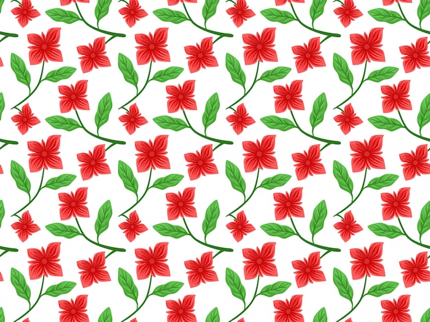 rode bloem met bladeren tak met witte achtergrond