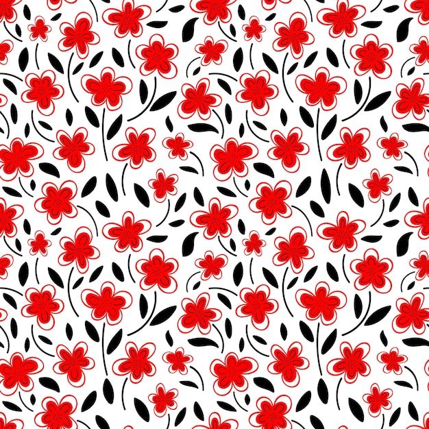 Rode bloemen naadloze patroon Vectorillustratie