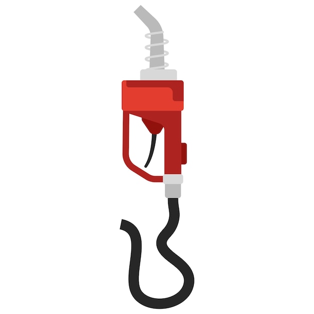 Rode brandstof mondstuk pomp cartoon vectorillustratie geïsoleerd op een witte achtergrond