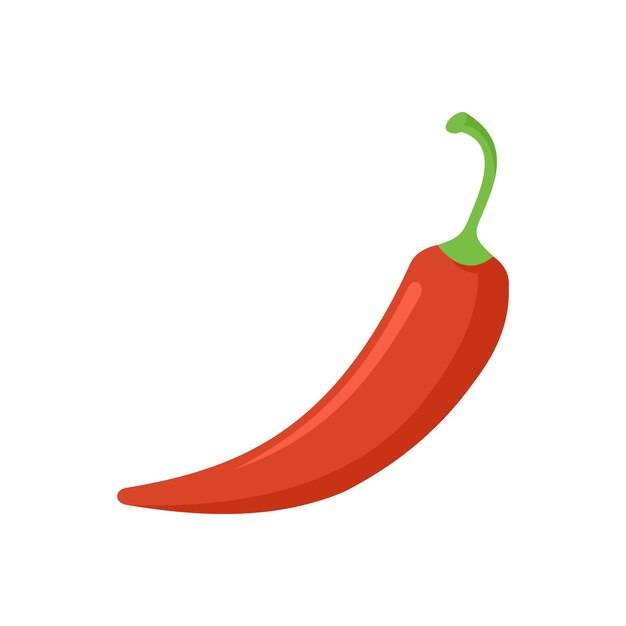 Rode chili peper pictogram vlakke afbeelding van rode chili peper vector pictogram geïsoleerd op een witte achtergrond