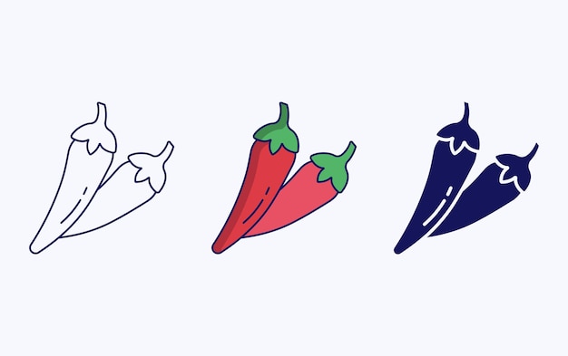 Vector rode chili-pictogram