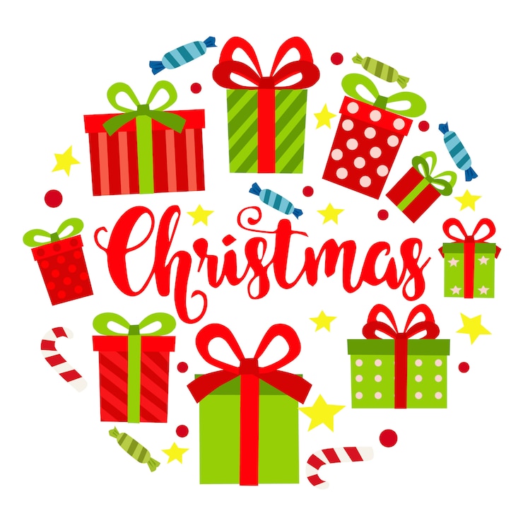 Vector rode cirkel geschenk warp kerst sjabloon