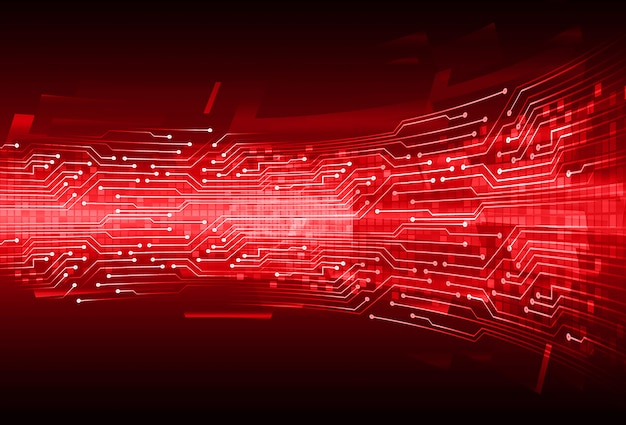 rode cyber circuit toekomstige technologie concept achtergrond