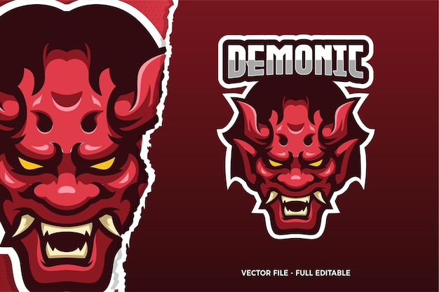 Vector rode demon e-sport game logo sjabloon