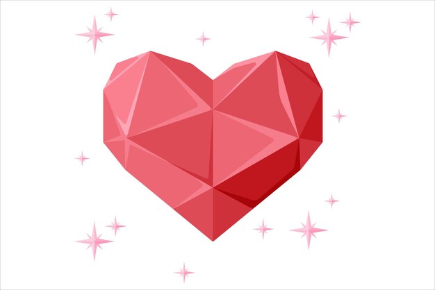 Rode diamant schattige Valentijnsdag sticker