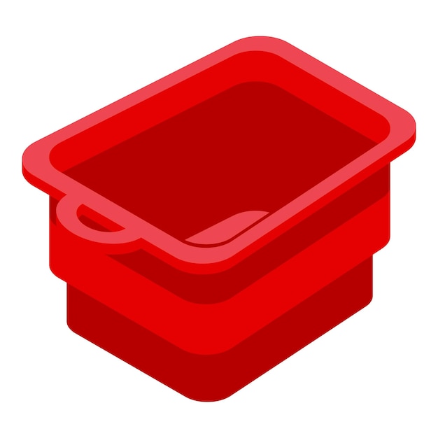 Rode doos voetbad pictogram Isometrisch van rode doos voetbad vector pictogram voor webdesign geïsoleerd op een witte achtergrond