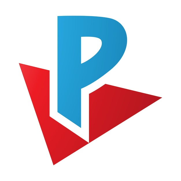 Rode en blauwe Letter P-pictogram met een driehoek
