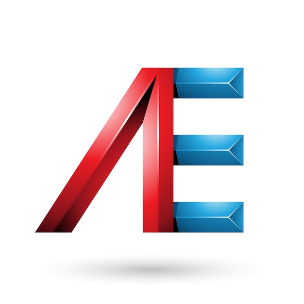 Rode en blauwe piramide zoals dubbele letters van A en E vectorillustratie