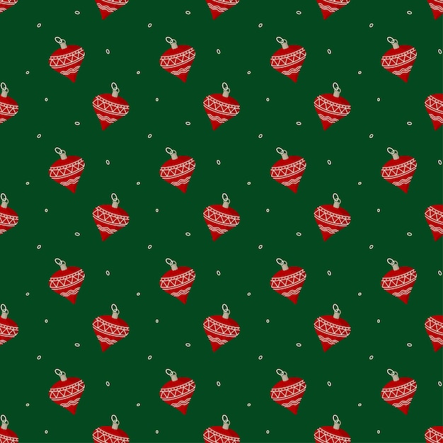 Vector rode en groene kerst naadloze patroon achtergrond voor cadeaupapier