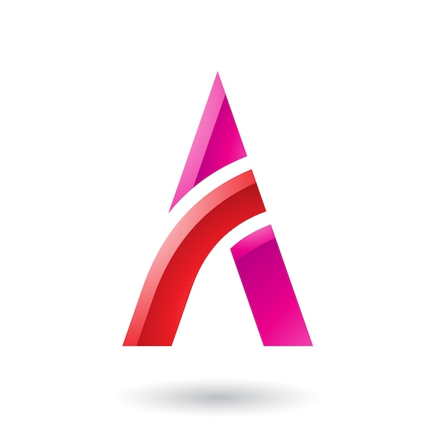 Vector rode en magenta letter a met een gebogen stok vectorillustratie