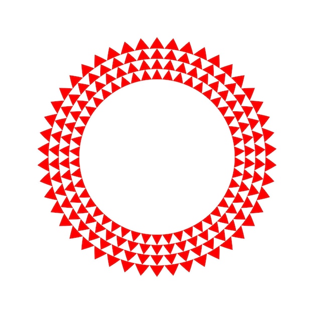 Rode en witte race driehoek cirkel frame vector kunst