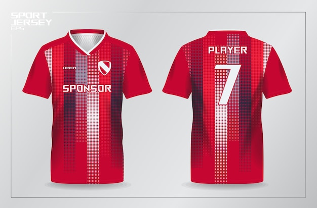 rode en zwarte trui voor voetbal sport shirt sjabloon