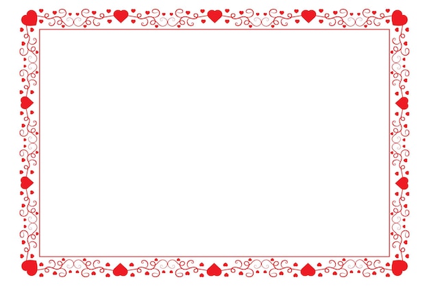 Vector rode harten versierde prijs frame grens valentijnsdag kaart grens vierkant lay-out vector element
