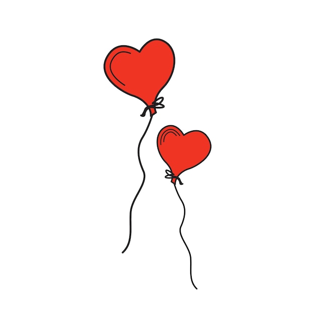 Rode hartvormige ballon Hou van rode ballonachtergrond voor uitnodigingen voor romantische kaarten
