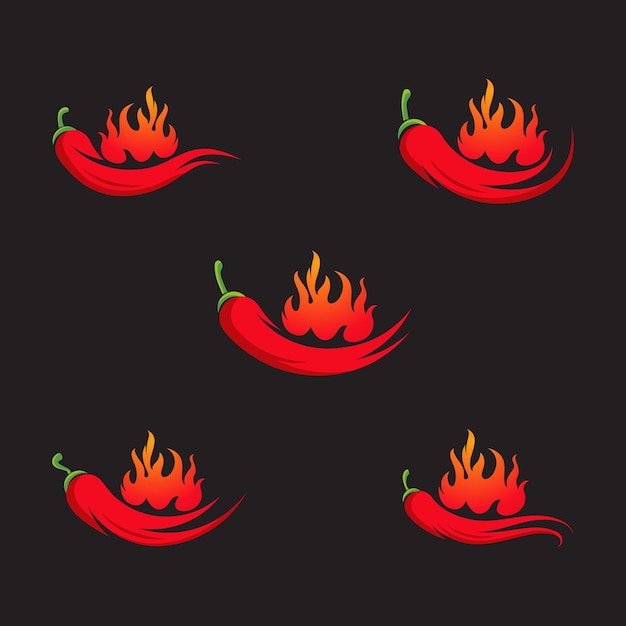 Vector rode hete natuurlijke chili pictogram vector illustration