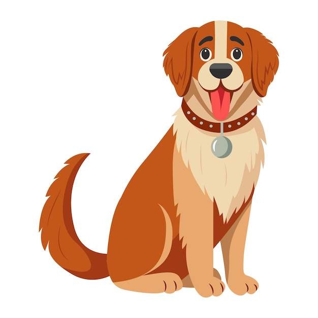 Rode hond in cartoon stijl Illustratie met een aardige schattige hond