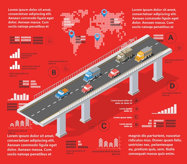 Rode illustratie infographics